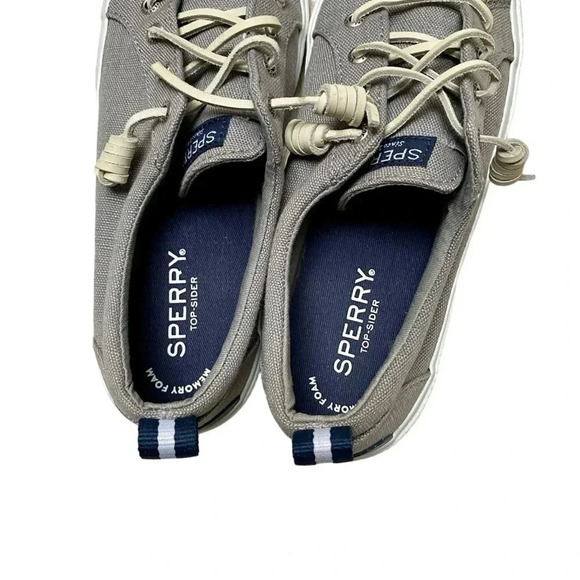 Sperry Pier Wave Gray Slip-On Sneakers Memory Foam Comfort Size 6 - Picture 8 of 14